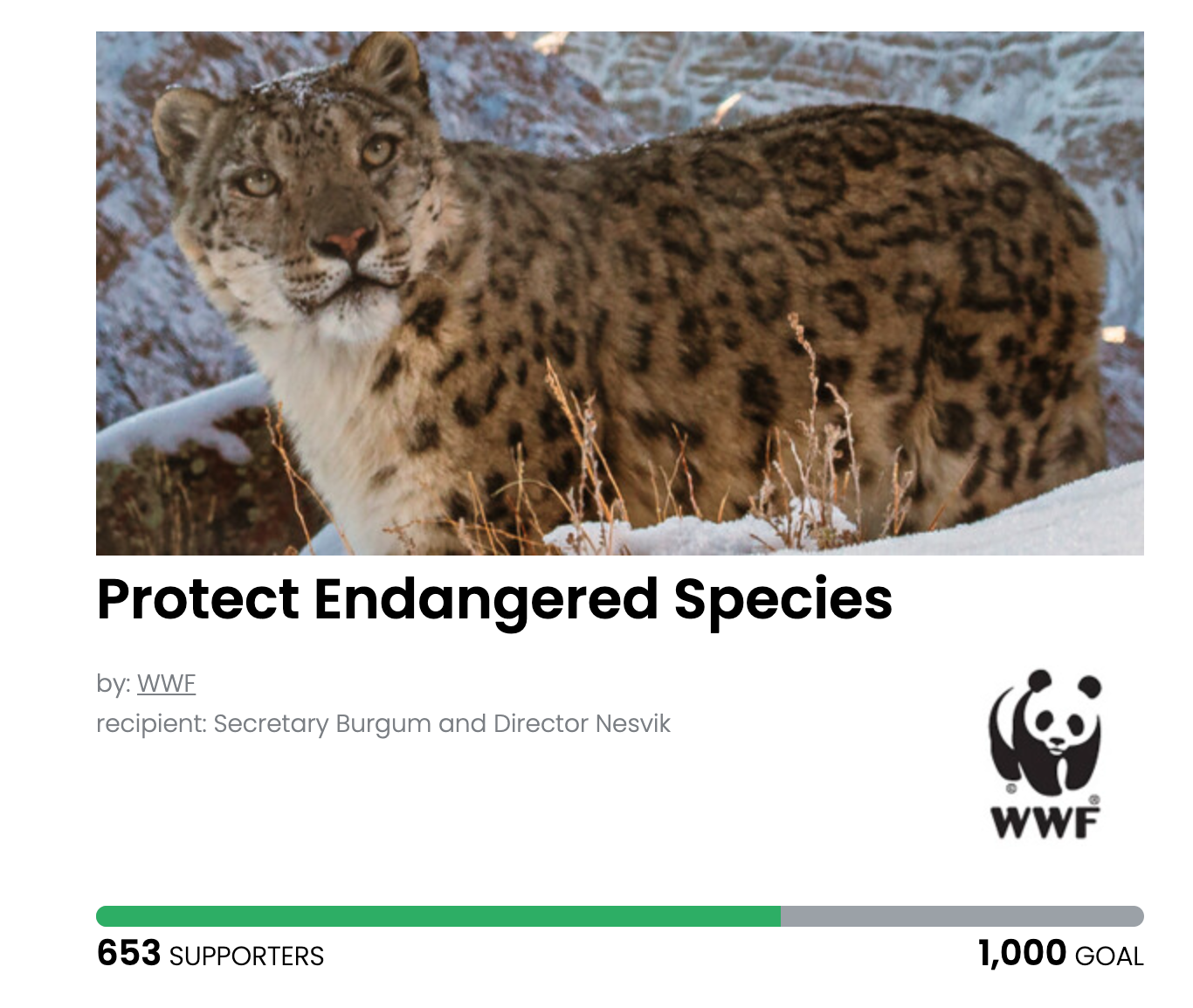 Animal Actions - Protect the Endangered Species Act