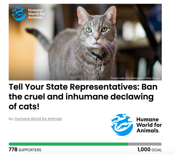 Animal Actions - Ban Cruel and Painful Declawing